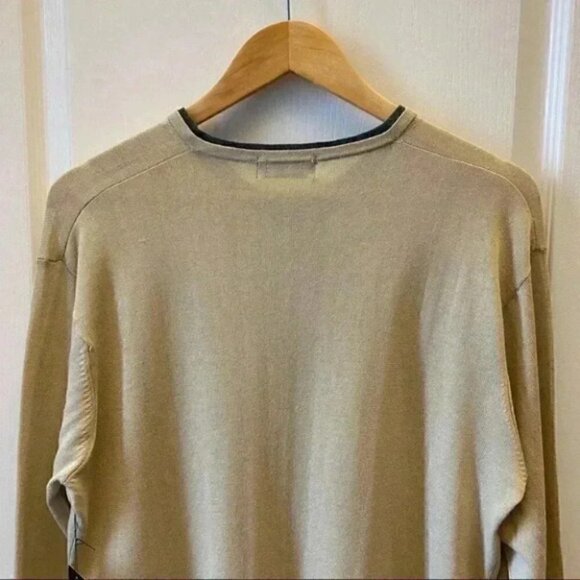 PT nternational Linen Sweater V Neck Pullover Lightweight Beige Size Large NWT - Picture 8 of 15